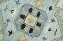 Quick Ship 6x9 Ivory And Blue Medallion Design Hand Tufted Wool Rug by The Rug Decor