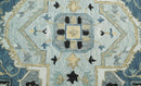 Quick Ship 6x9 Ivory And Blue Medallion Design Hand Tufted Wool Rug by The Rug Decor
