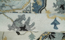 Quick Ship 6x9 Ivory And Blue Medallion Design Hand Tufted Wool Rug by The Rug Decor