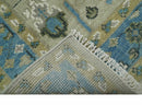 Quick Ship 6x9 Tree of life Beige And Blue Wool Rug