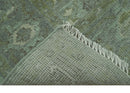 Quick Ship 7x10 Traditional Green And Gray Hand Knotted Wool Rug