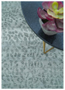 Quick Ship 8x10 Gray And Silver Animal Pattern Hand Knotted Wool Rug