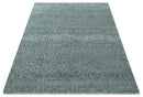 Quick Ship 8x10 Gray And Silver Animal Pattern Hand Knotted Wool Rug