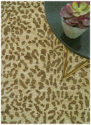 Quick Ship 8x10 Hand Knotted Brown Contemporary Animal Pattern Wool Rug