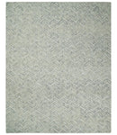 Quick Ship 8x10 Hand Tufted Modern Style Beige And Gray Wool Rug by The Rug Decor