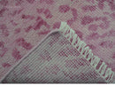 Quick Ship 8x10 Pink Contemporary Animal Pattern Hand Knotted Wool Rug