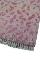 Quick Ship 8x10 Pink Contemporary Animal Pattern Hand Knotted Wool Rug