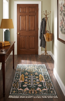 Quick Ship Hand Knotted 2x3 Tree of life Green And Mustard Wool Rug by The Rug Decor