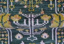 Quick Ship Hand Knotted 2x3 Tree of life Green And Mustard Wool Rug by The Rug Decor