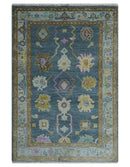 Quick Ship Hand Knotted 4x6 Charcoal And Brown Wool Rug