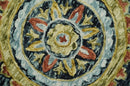 Quick Ship Hand Tufted 5x8 Gold And Black Traditional Design Wool Rug by The Rug Decor