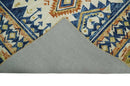 Quick Ship Hand Tufted 8x10 Blue And Beige Southwestern Wool Rug by The Rug Decor