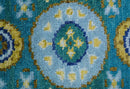 Quick Ship Khotan Design 2x3 Teal And Mustard Hand Knotted Wool Rug by The Rug Decor