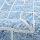 Quick Ship Modern Contemporary Blue And White Hand Tufted 5x8 Wool Rug by The Rug Decor