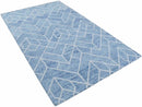 Quick Ship Modern Contemporary Blue And White Hand Tufted 5x8 Wool Rug by The Rug Decor