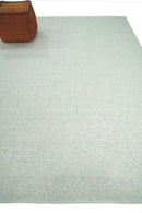 Quick Ship Modern Solid Design White Hand Loom 8x10 Wool Rug by The Rug Decor