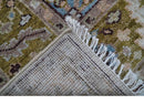 Quick Ship Olive And Peach Traditional Hand Knotted 8x10 Wool Rug by The Rug Decor