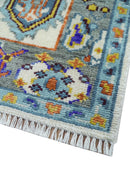 Quick Ship Oversize 4x10 Runner Ivory And Gray Hand Knotted Wool Rug