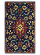 Quick Ship Red And Blue Traditional Design Hand Tufted 3x5 Wool Rug by The Rug Decor
