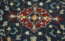 Quick Ship Traditional Charcoal And Maroon Hand Tufted 3x5 Wool Rug by The Rug Decor