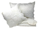 DaDa Bedding Elegant White Floral Beige Matelassé 100% Cotton Coverlet 5Pcs Bedspread Set - King Size (DXJ101796)