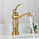 GobekUsa Golden Plated Bathroom Basin Faucet High Short Style Single Handle Sink Mixer Tap