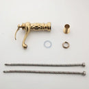 GobekUsa Golden Plated Bathroom Basin Faucet High Short Style Single Handle Sink Mixer Tap