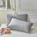 Quilted gray decorbites cotton pillowcase bedroom grid pattern cover by Decorbites