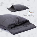 Quilted gray soft cat cave bed bedroom washable pet hideaway by Decorbites