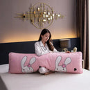 Quilted gray strawberry & bunny bedroom colorful decorative pillowcase by Decorbites