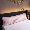 Quilted gray strawberry & bunny bedroom colorful decorative pillowcase by Decorbites