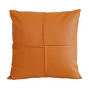 Quilted ivory leather pillow cover living room square throw decor by Decorbites