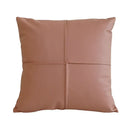 Quilted ivory leather pillow cover living room square throw decor by Decorbites