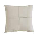Quilted ivory leather pillow cover living room square throw decor by Decorbites
