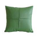 Quilted ivory leather pillow cover living room square throw decor by Decorbites