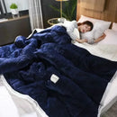 GobekUsa Cozy 3-Layer Coral Fleece Blanket for Winter Bedding