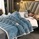 GobekUsa Cozy Coral Fleece 3-Layer Bed Blanket for Autumn & Winter Warmth