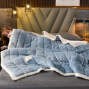 GobekUsa Cozy Coral Fleece 3-Layer Bed Blanket for Autumn & Winter Warmth