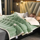 GobekUsa Cozy Coral Fleece 3-Layer Bed Blanket for Autumn & Winter Warmth