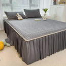 GobekUsa Cool Fabric Latex Bed Skirt Set: Solid Color Summer Mat with Elastic Band