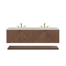 James Martin Marcello 72" Floating Double Bathroom Vanity, Chestnut