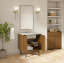 James Martin Laurent 30" Dual Mount Single Bathroom Vanity, Honey Oak