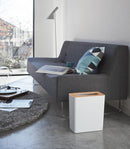 Trash Can - Rectangle - Steel + Wood by Yamazaki Home