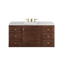 James Martin Amberly 48" Dual Mount Single Bathroom Vanity, Mid-Century Walnut