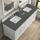 James Martin Lorelai 72" Double Bathroom Vanity, Bright White