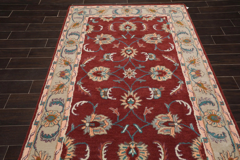 5' x 8' Handmade 100% Wool Traditional Oriental Area Rug Plum