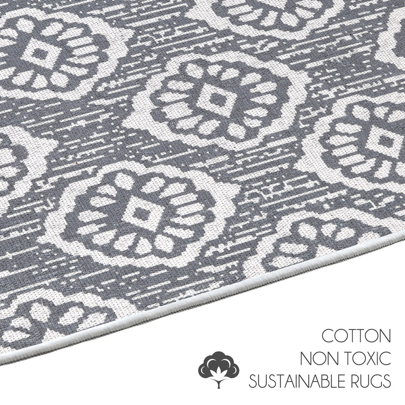 Sussexhome Flower Collection 2 x 3 Foot Heavy Duty Low Pile  Landing Rug Runner