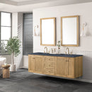 James Martin Laurent 72" Dual Mount Double Bathroom Vanity, Light Natural Oak
