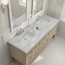 James Martin Breckenridge 72" Double Bathroom Vanity, Whitewashed Oak