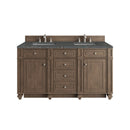 James Martin Bristol 60" Double Bathroom Vanity, Whitewashed Walnut